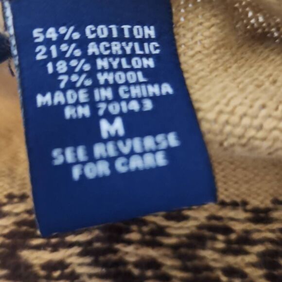 Vintage Architect brown and tan ruffle wool blend cardigan women's size M - Picture 5 of 5